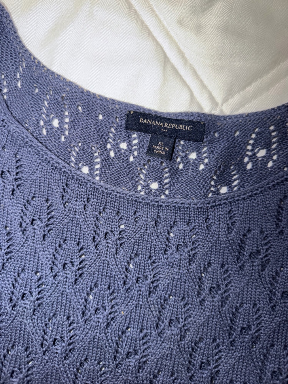 Banana Republic Heather Lavender Open-Knit Crew Sweater - Picture 2 of 7